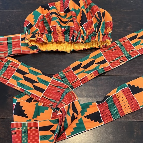 Ewafro satin lined printed head wrap - Picture 3 of 5